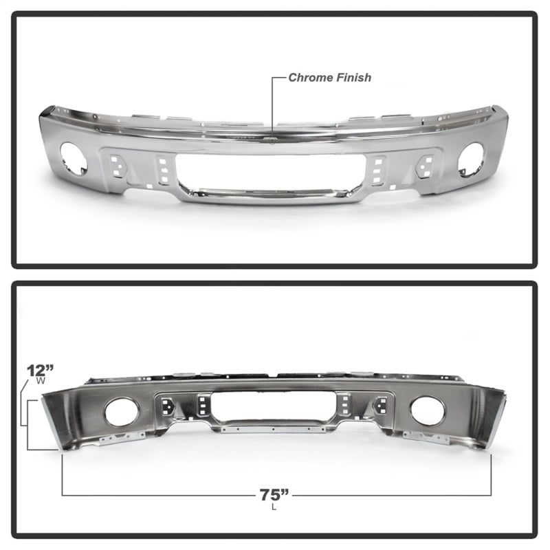 
                      
                        Spyder Ford F150 09-14 w/Fog Light Hole w/o Harley Model Front Bumper - Chrome (OEM 9L3Z17757B)
                      
                    