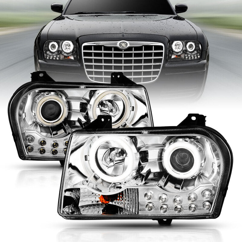 
                      
                        ANZO 2005-2010 Chrysler 300 Projector Headlights w/ Halo Chrome
                      
                    