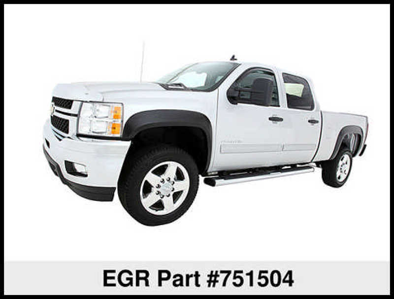 
                      
                        EGR 07-13 Chev Silverado 6-8ft Bed Rugged Look Fender Flares - Set (751504)
                      
                    