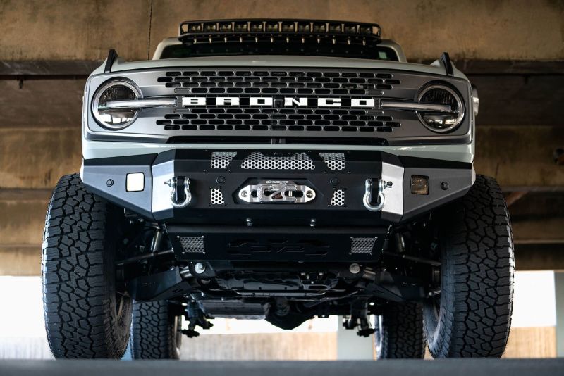 
                      
                        DV8 Offroad 2021+ Ford Bronco Front Bumper Winch Capable w/ Optional Bull Bar/Aux Light Opening
                      
                    