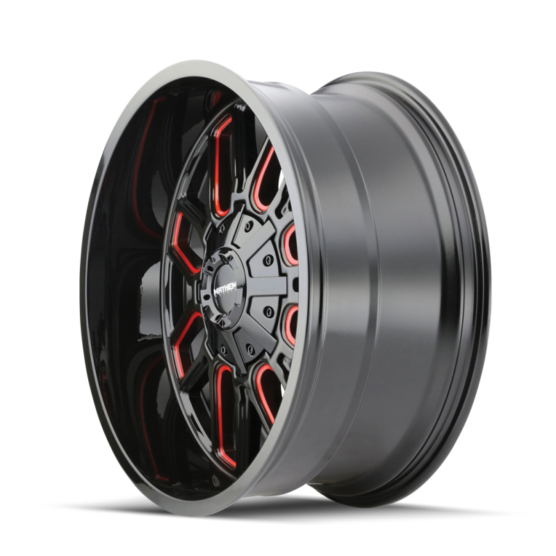 Mayhem 8107 Cogent 18x9 / 5x127 BP / 0mm Offset / 87.1mm Hub Black w/ Prism Red Wheel