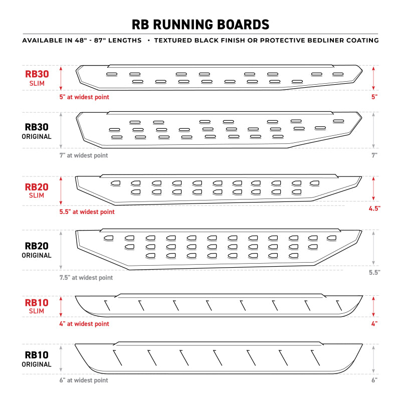 
                      
                        Go Rhino RB10 Running Boards - Tex Black - 80in
                      
                    