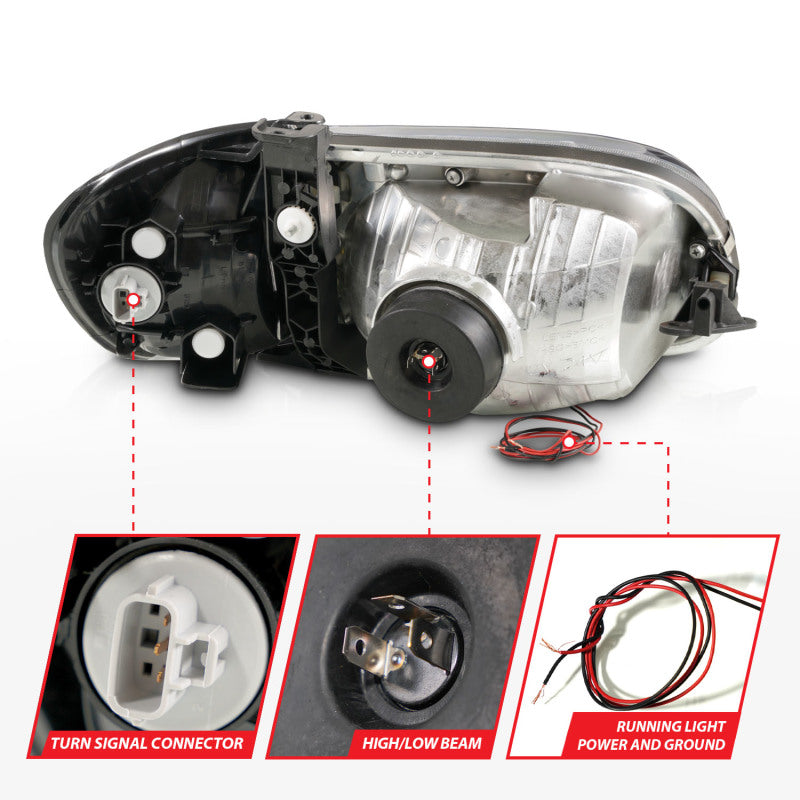 
                      
                        ANZO 00-04 Toyota Tundra (Reg/Acc Cab Only) Crystal Headlights w/Lgt Bar Chrome w/Corner Lights 2pc
                      
                    