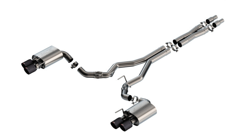 Borla 2024 Ford Mustang GT 5.0L V8 w/ Active Exhaust ATAK Cat-Back Exhaust System - Carbon Fiber