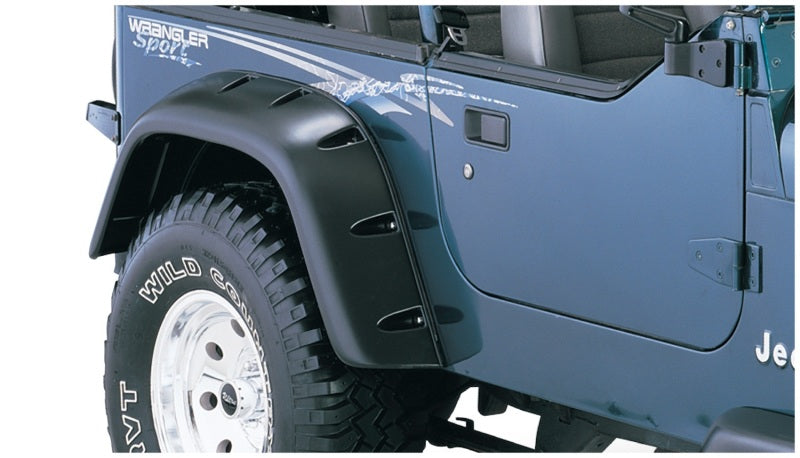 
                      
                        Bushwacker 87-95 Jeep Wrangler Cutout Style Flares 4pc Cutting Optional Not Renegade - Black
                      
                    