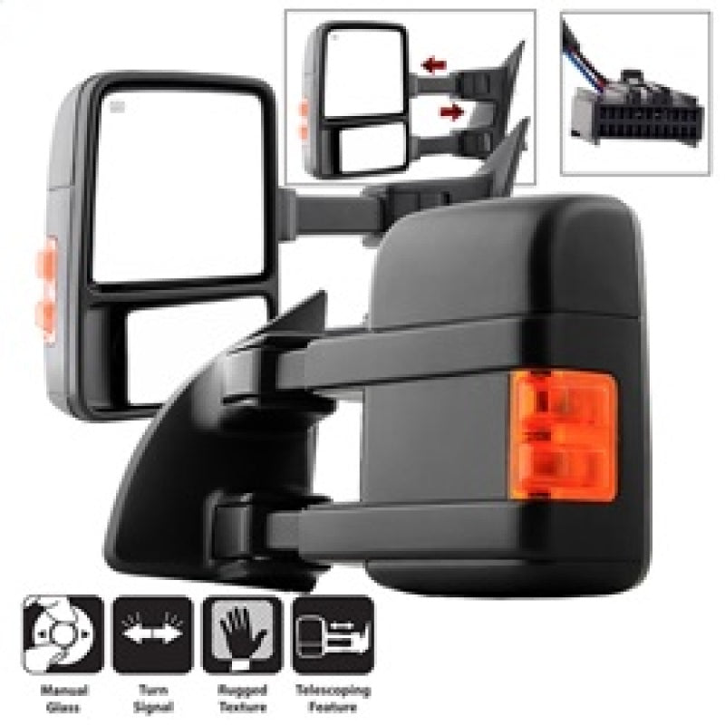 xTune 99-15 Ford SuperDuty L/R Manual Extendable - Manual Adjust Mirror MIR-FDSD08S-MA-AM-SET