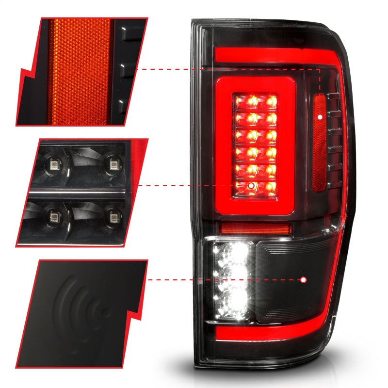 
                      
                        ANZO 19-22 Ford Ranger Full LED Taillights w/ Lightbar Sequential Signal Black Housing/Clear Lens
                      
                    