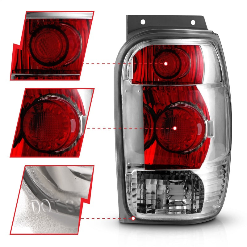 
                      
                        ANZO 1998-2001 Ford Explorer Taillights Chrome
                      
                    