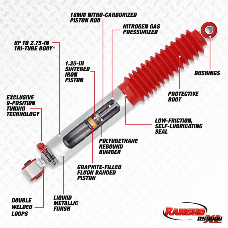 Rancho 97-06 Jeep TJ Front RS9000XL Shock