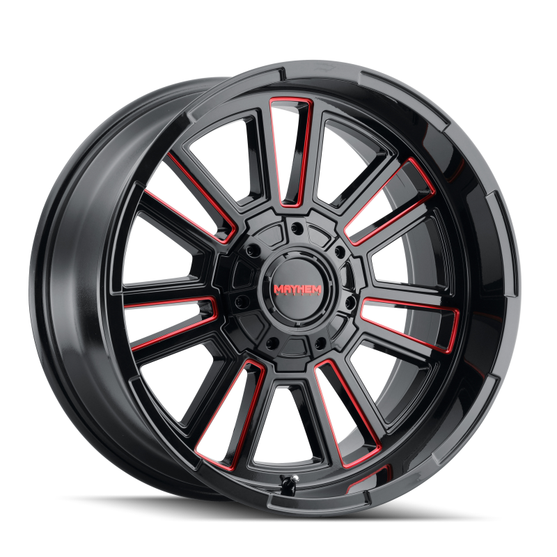 Mayhem 8115 Apollo 20x9 / 6x135 BP / 0mm Offset / 106mm Hub Black w/ Prism Red Wheel