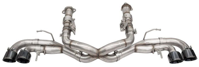 Corsa 20-24 Corvette C8 3in Xtreme Cat-Back Exhaust 4.5in Blk Quad Tips - Integrates stock AFM Valve