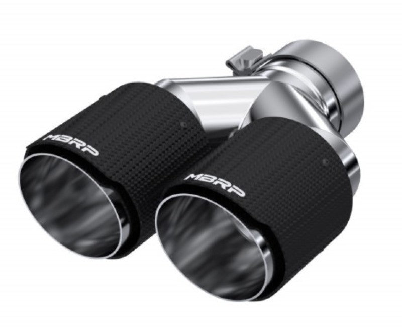 
                      
                        MBRP 3in ID / Dual 4in OD Out Staggered L 9.87in / R 9.37in Dual Wall Carbon Fiber Univ Exhaust Tip
                      
                    