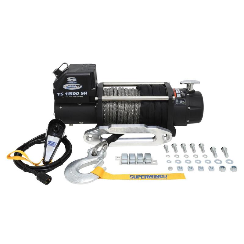 
                      
                        Superwinch 11500 LBS 12V DC 3/8in x 80ft Synthetic Rope Tiger Shark 11500 Winch
                      
                    