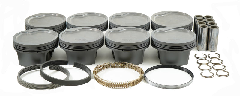 Mahle MS Piston Set Ford 514ci 4.44in Bore 4.150in Stroke 6.7in Rod 0.990 Pin -28cc 9.9CR - Set of 8