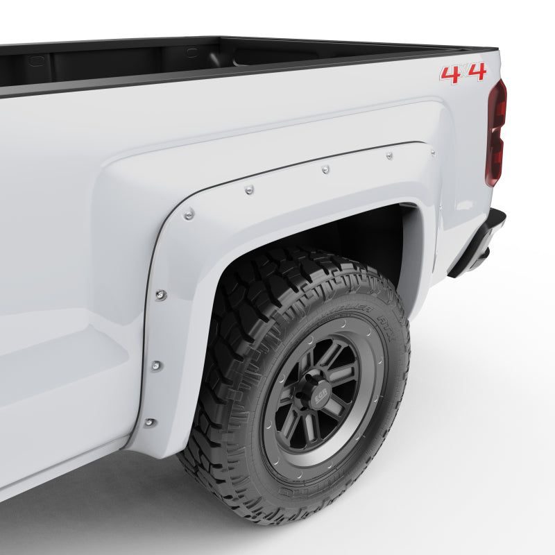 
                      
                        EGR 14+ Chev Silverado 6-8ft Bed Bolt-On Look Color Match Fender Flares - Set - Summit White
                      
                    