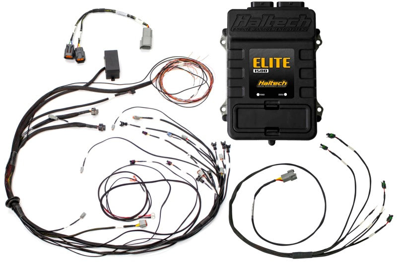 Haltech Elite 1500 Terminated Harness ECU Kit w/ Square EV1 Injector Connectors