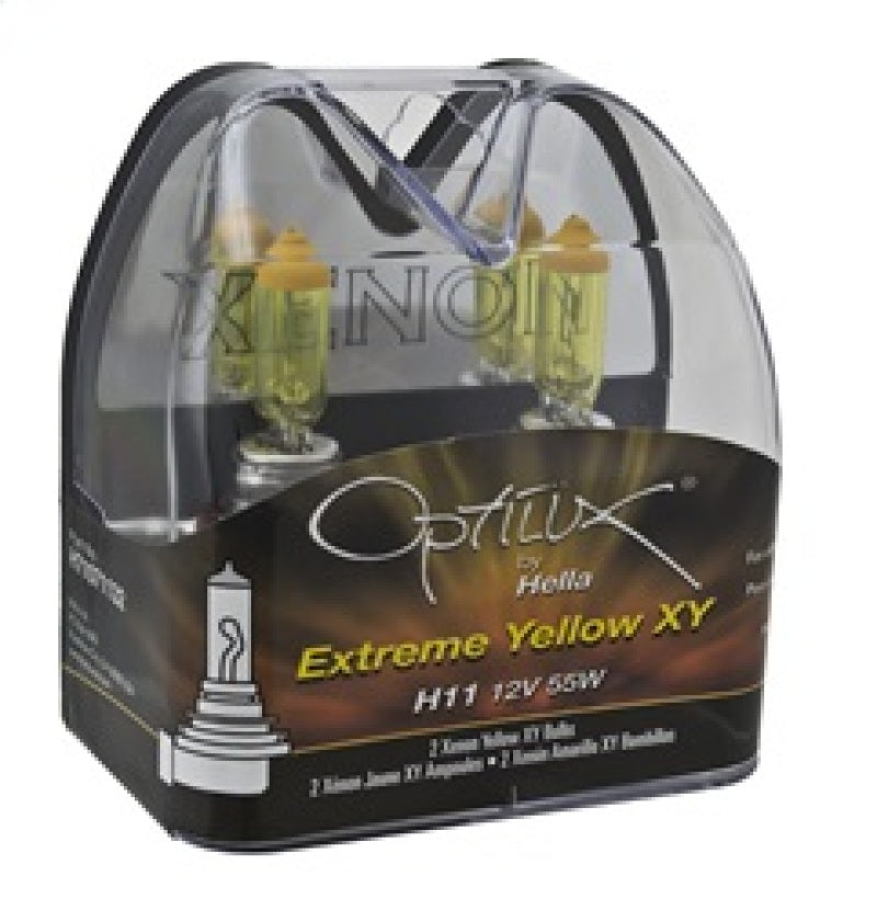 
                      
                        Hella Optilux H11 55W XY Extreme Yellow Bulbs (Pair)
                      
                    