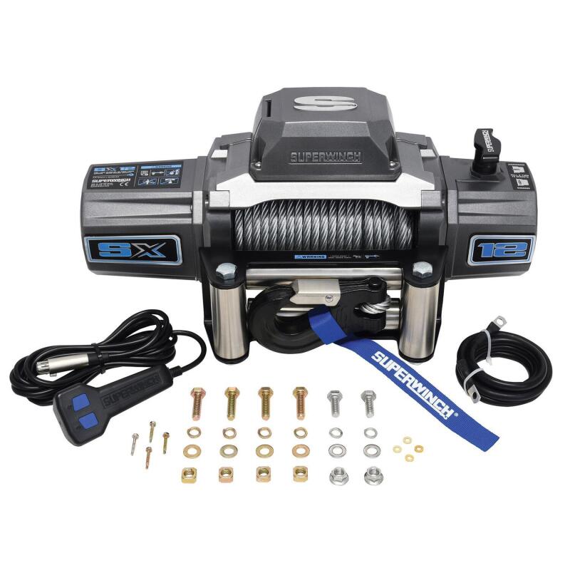 
                      
                        Superwinch 12000 LBS 12V DC 3/8in x 85ft Wire Rope SX 12000 Winch - Graphite
                      
                    