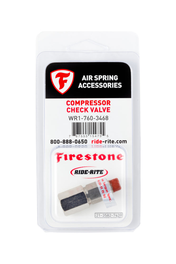 
                      
                        Firestone Air-Rite Air Command Compressor Check Valve 1/8NPT - 1 Pack (WR17603468)
                      
                    