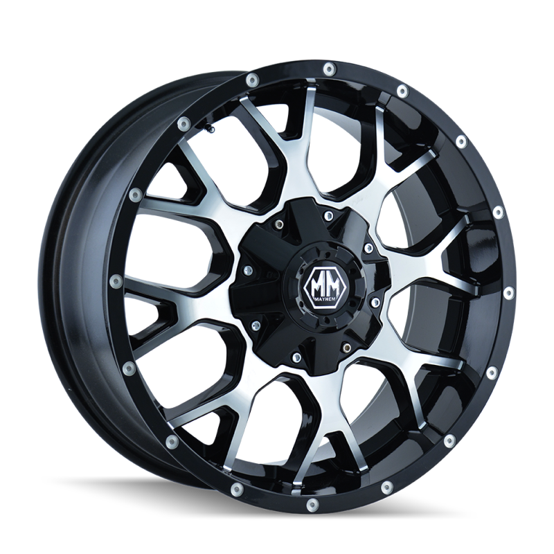 Mayhem 8015 Warrior 18x9 / 5x150 BP / -12mm Offset / 110mm Hub Black/Machined Face Wheel