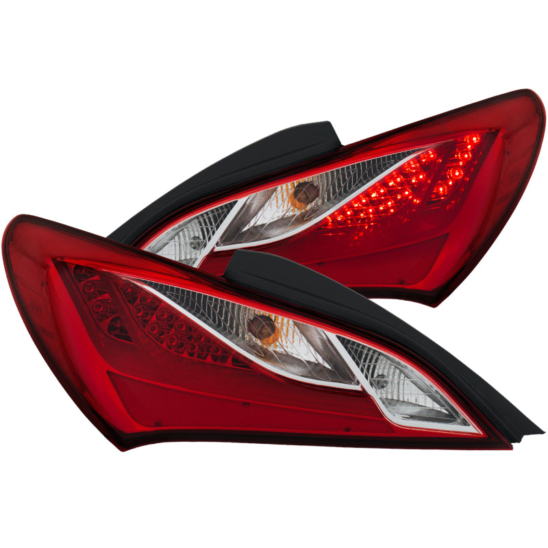 ANZO 2010-2013 Hyundai Genesis LED Taillights Red/Clear