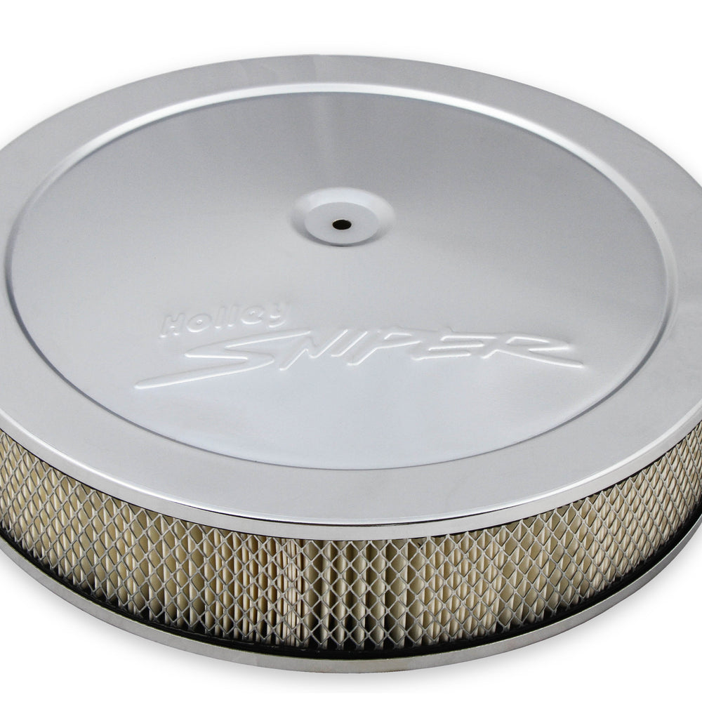 Sniper Air Cleaner Assembly, 14" x 4" - Chrome Finish - 120-540