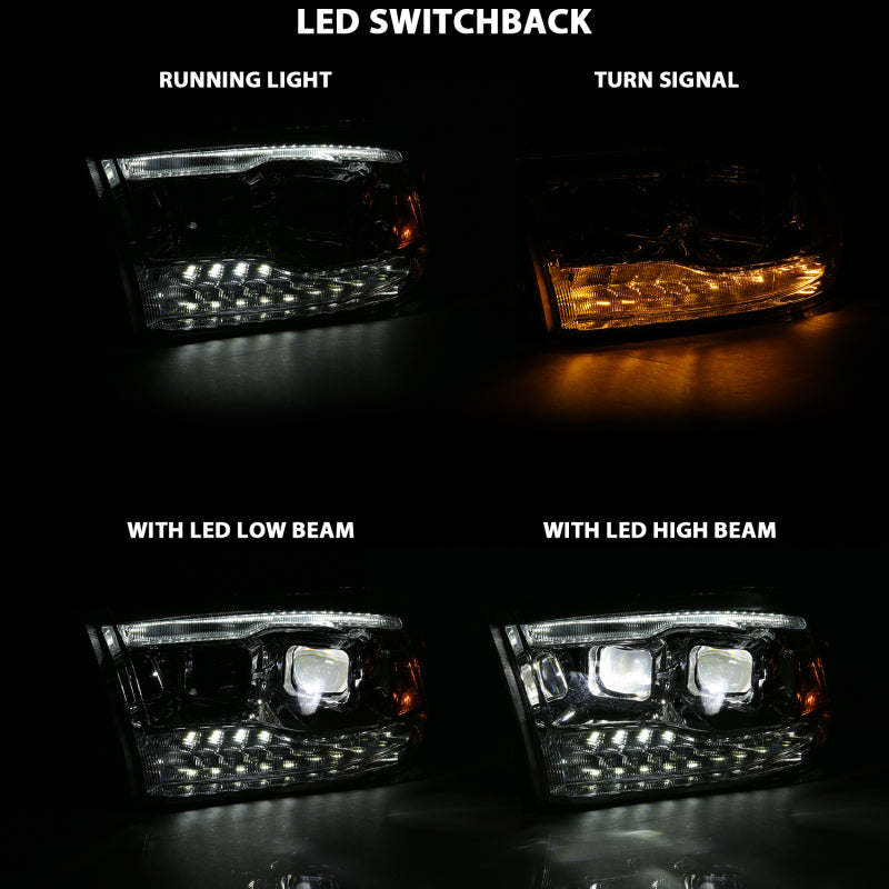 
                      
                        ANZO 16-18 Chevrolet Silverado 1500 LED Projector Headlights w/Plank Style Switchback Chrome w/Amber
                      
                    