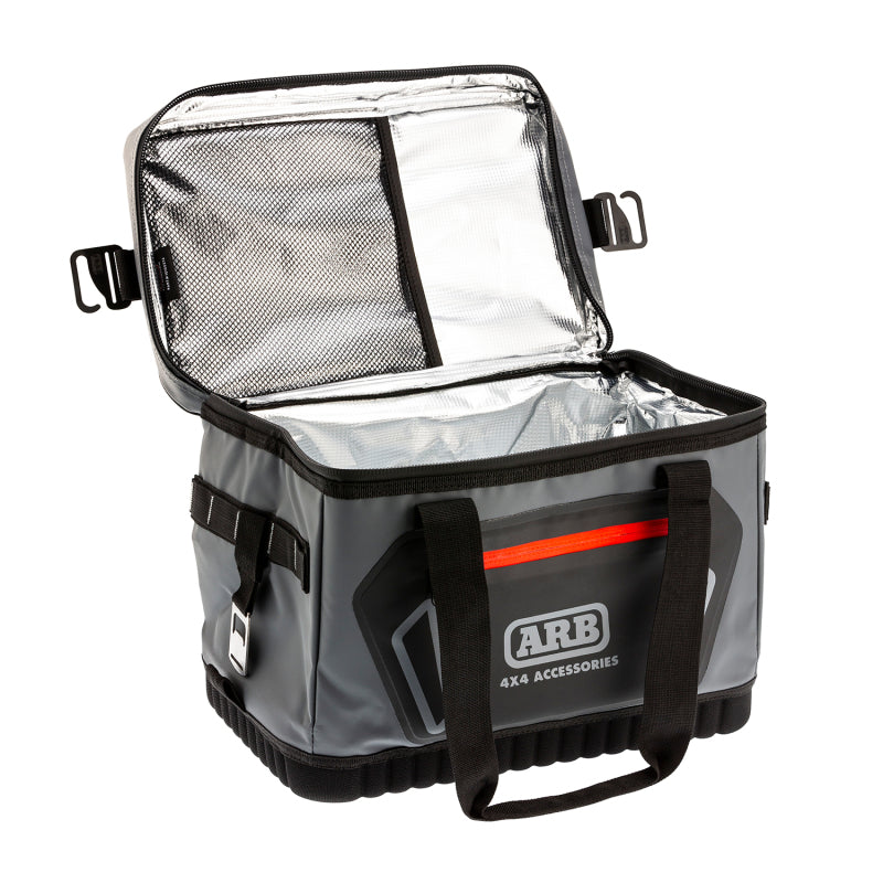 
                      
                        ARB Cooler Bag Charcoal w/ Red Highlights 15in L x 11in W x 9in H Holds 22 Cans
                      
                    