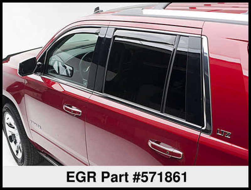 
                      
                        EGR 15+ Chevy Tahoe/GMC Yukon In-Channel Window Visors - Set of 4 (571861)
                      
                    