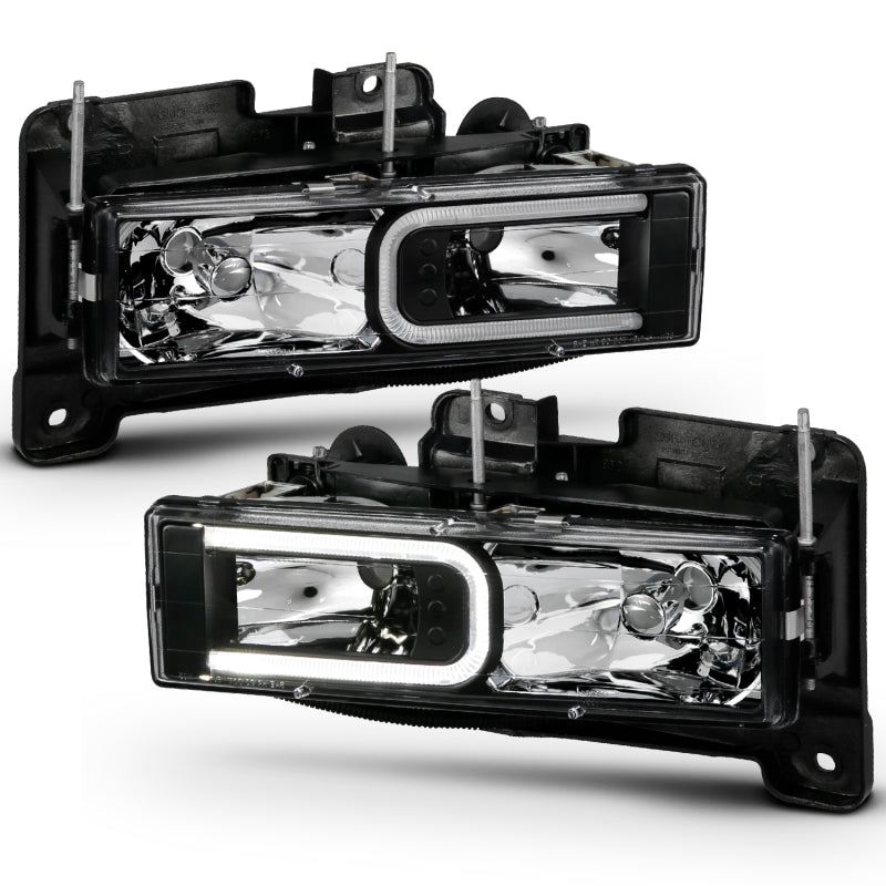 
                      
                        ANZO 1999-2000 Cadillac Escalade Crystal Headlights Light Bar Black Housing (Pair)
                      
                    