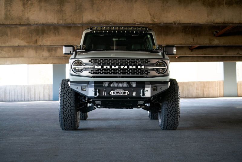 
                      
                        DV8 Offroad 2021+ Ford Bronco Front Bumper Winch Capable w/ Optional Bull Bar/Aux Light Opening
                      
                    