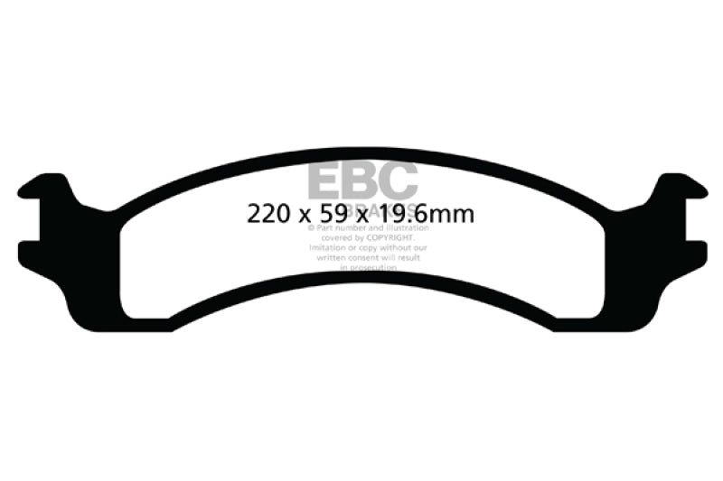 EBC 00-02 Dodge Ram 2500 Pick-up 5.2 2WD (Pad with wear sensor) Greenstuff Front Brake Pads