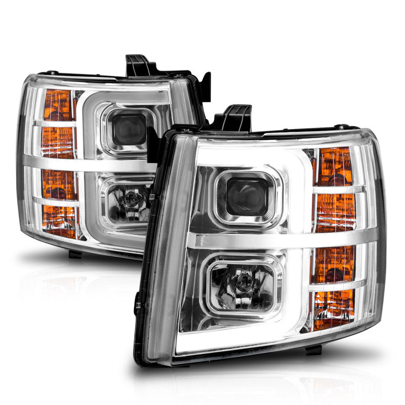 
                      
                        ANZO 2007-2013 Chevrolet Silverado 1500 Projector w/ Light Bar Chrome Housing w/ Sequential
                      
                    