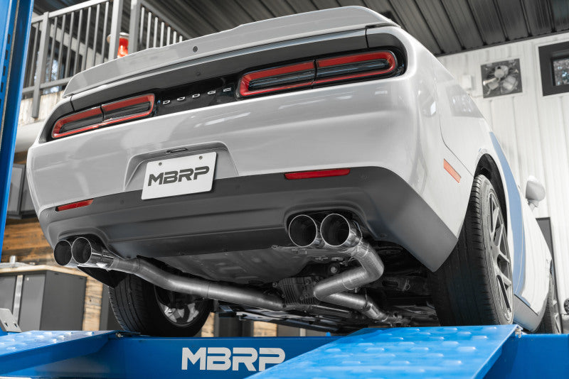 
                      
                        MBRP 15-16 Dodge Challenger RT 5.7L T304 SS 3in Dual Rear Cat-back CF Quad Tips - Street
                      
                    