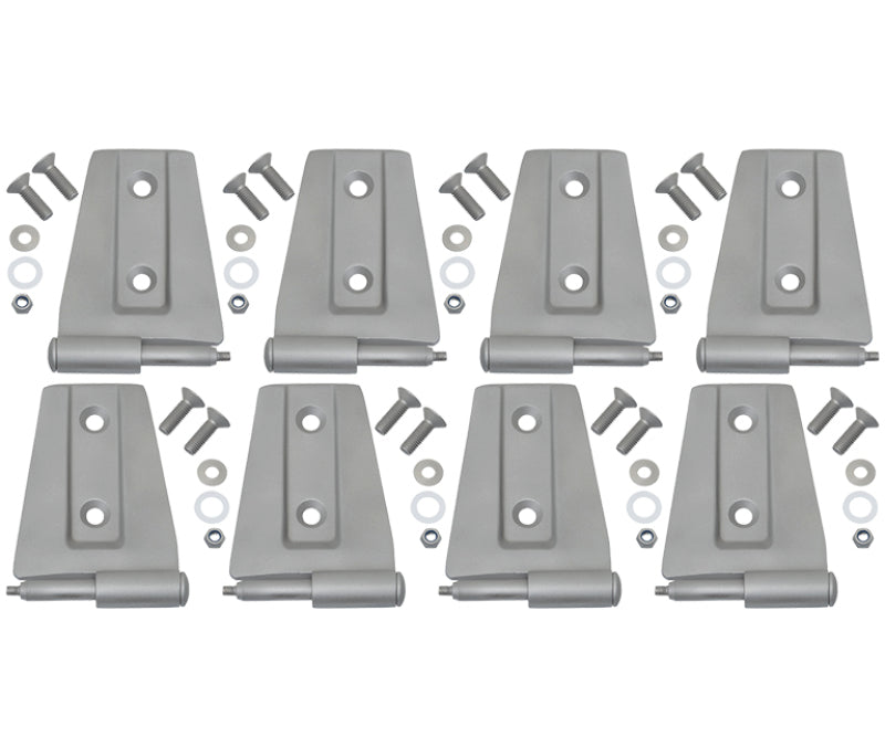 Kentrol 07-18 Jeep Wrangler JK Door Hinge Set 8 Pieces 4 Door Bare Grey