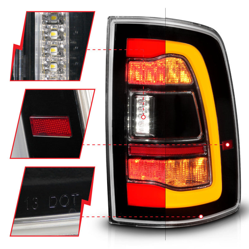 
                      
                        ANZO 09-18 Dodge Ram 1500 Sequential LED Taillights Black w/Switchback Amber Signal
                      
                    