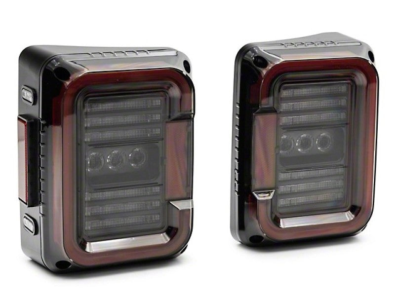 
                      
                        Raxiom 07-18 Jeep Wrangler JK Axial Series LED Halo Tail Lights- Black Housing (Dark Smoked Lens)
                      
                    