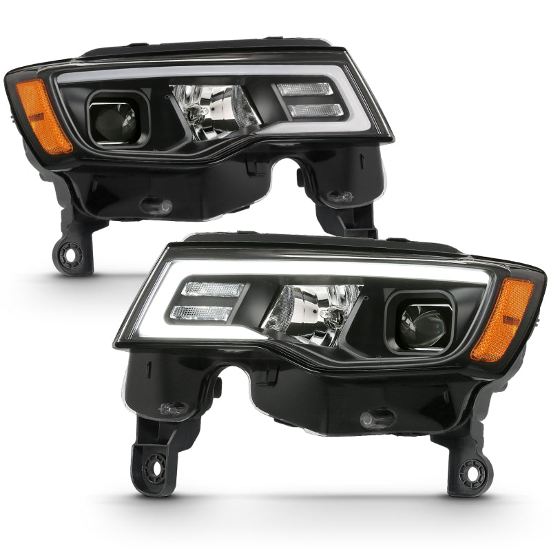 
                      
                        ANZO 2017-2018 Jeep Grand Cherokee Projector Headlights w/ Plank Style Switchback - Black w/ Amber
                      
                    