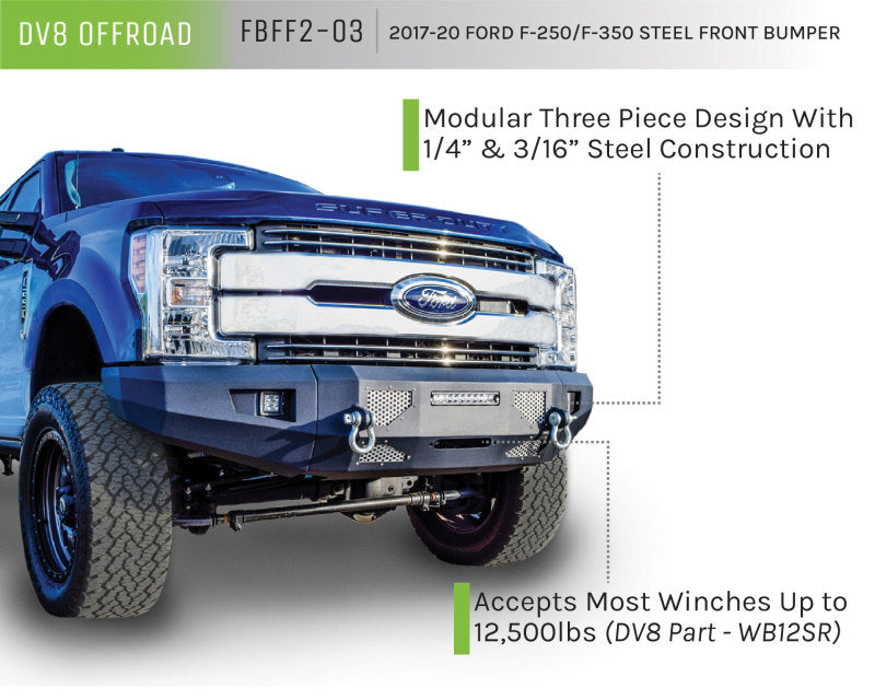 
                      
                        DV8 Offroad 2017+ Ford F-250/F-350/F-450 Front Bumper
                      
                    