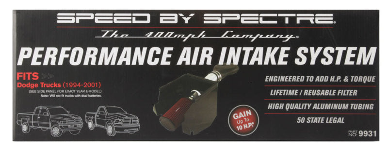 
                      
                        Spectre 94-01 Dodge RAM 1500/2500 V8-5.2/5.9L F/I Air Intake Kit - Polished w/Red Filter
                      
                    