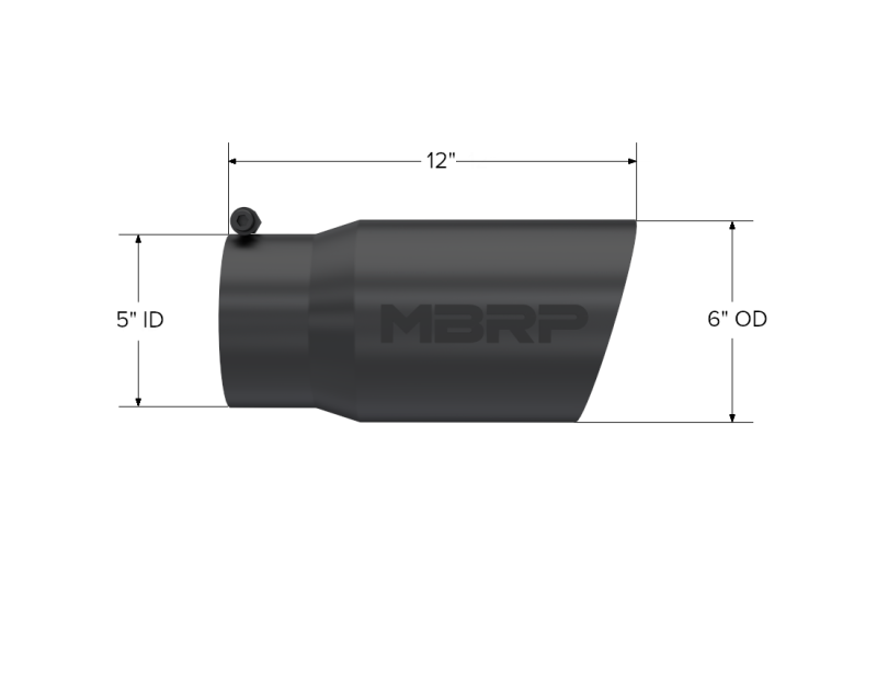 
                      
                        MBRP Universal Tip 6 O.D. Dual Wall Angled 5 inlet 12 length - Black Finish
                      
                    