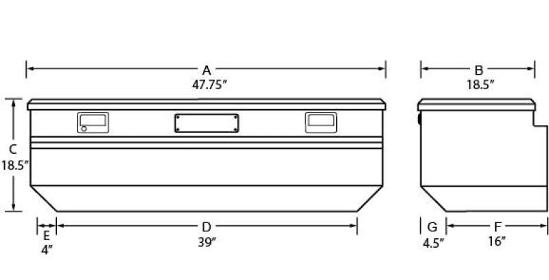 Tradesman Aluminum Flush Mount Truck Tool Box (48in.) - Brite