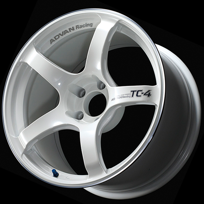 Advan TC4 18x8.5 +45 5x100 Racing White Metallic and Ring Wheel