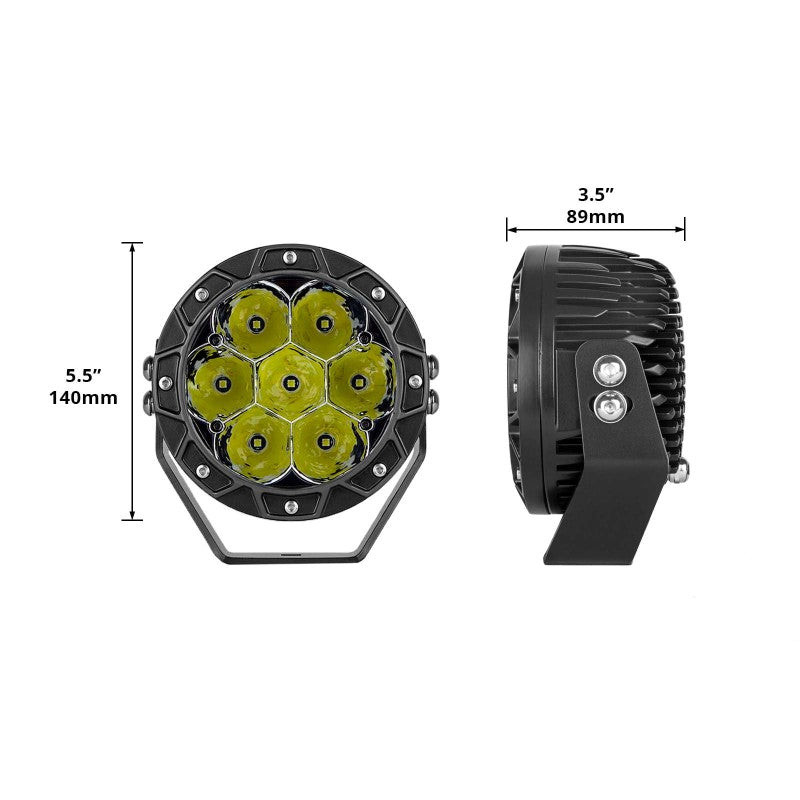 XK Glow Spot Beam Cube Offroad Round Work Light Kit 1pc 5in