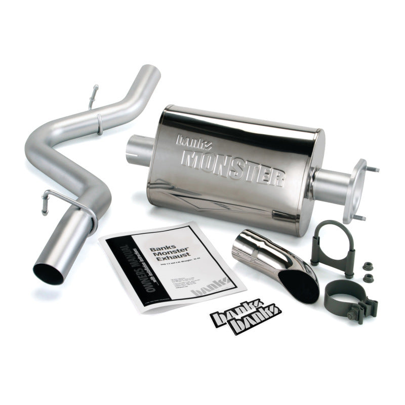 
                      
                        Banks Power 91-95 Jeep 4.0L Wrangler Monster Exhaust System - SS Single Exhaust w/ Chrome Tip
                      
                    