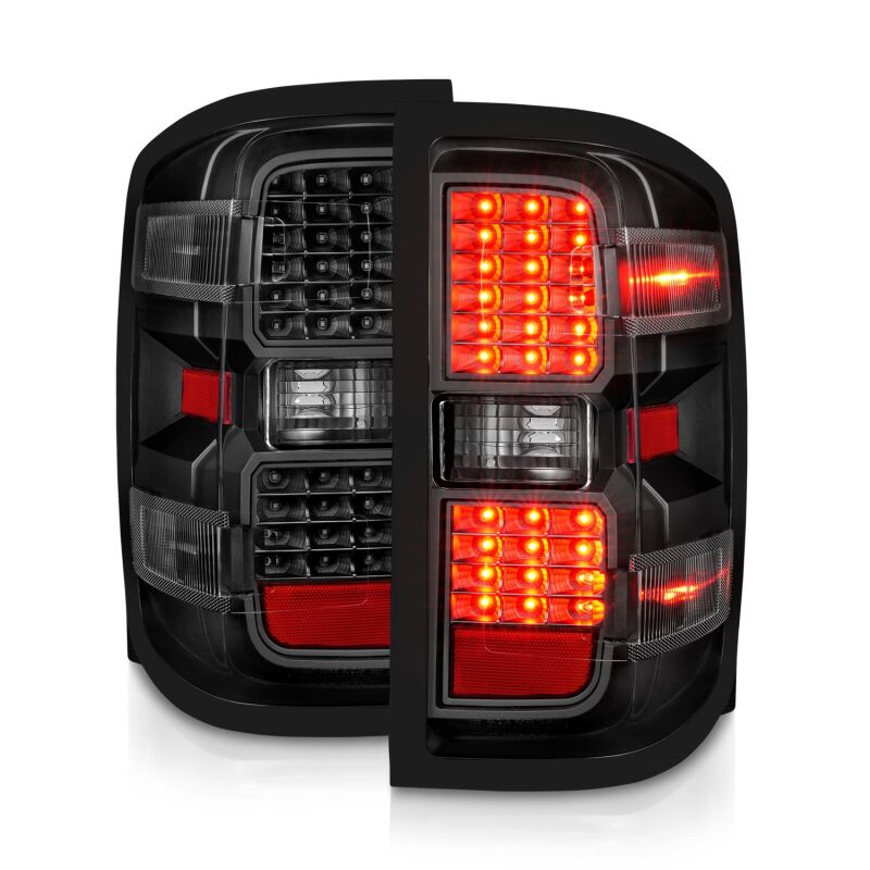 
                      
                        ANZO 15-19 Chevy Silverado 2500HD/3500HD (Factory Halogen Only) LED Tail Lights Black w/Clear Lens
                      
                    