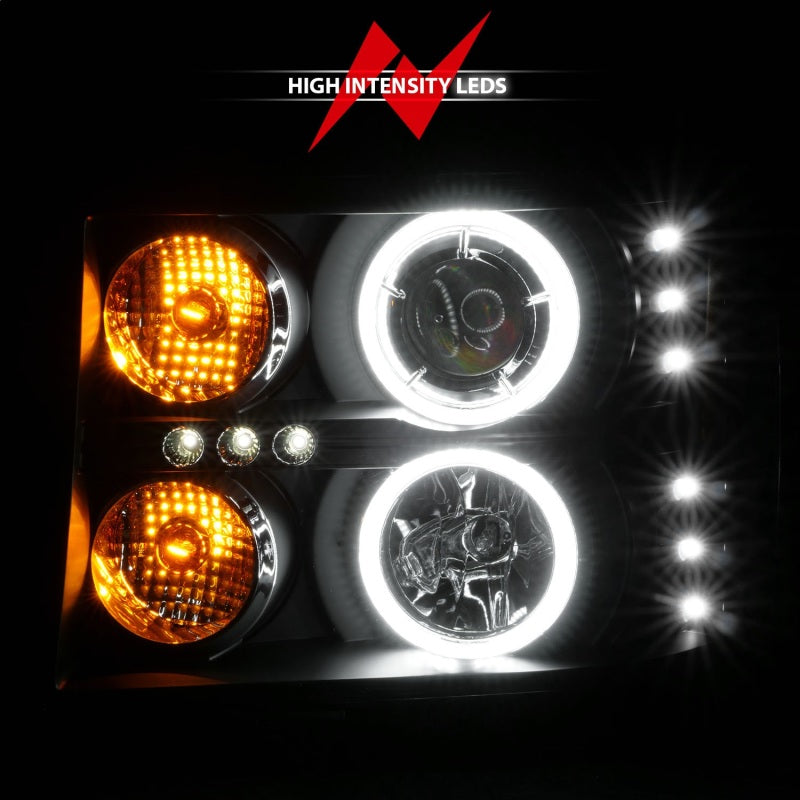 
                      
                        ANZO 2007-2013 Gmc Sierra 1500 Projector Headlights w/ Halo Black
                      
                    