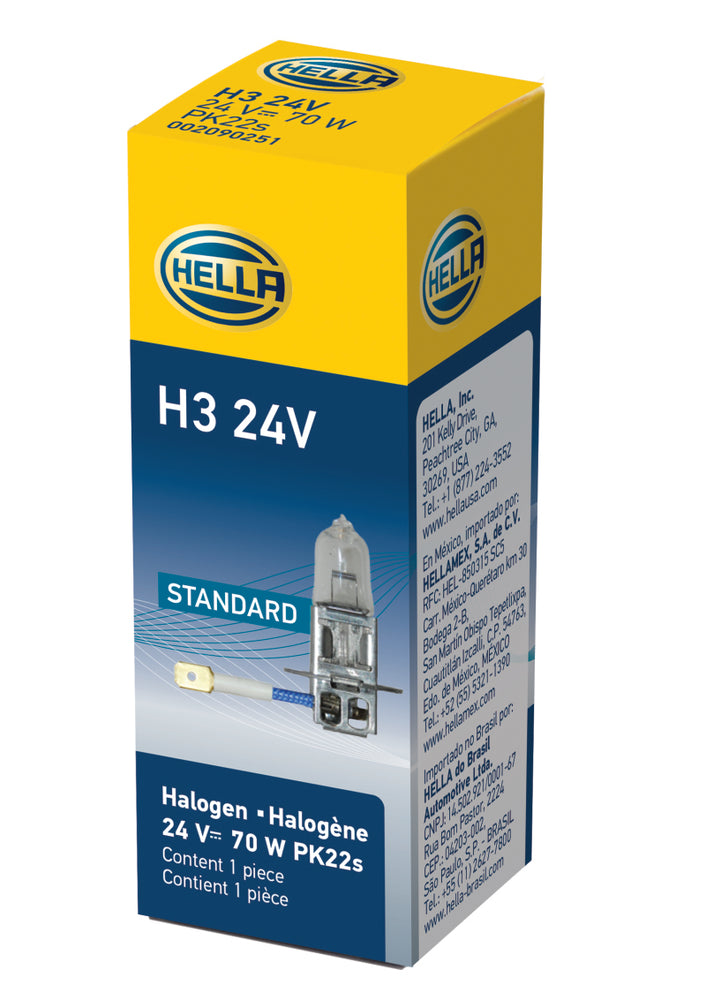 
                      
                        Hella H3 24V/70W PK22s T3.25 Halogen Bulb
                      
                    