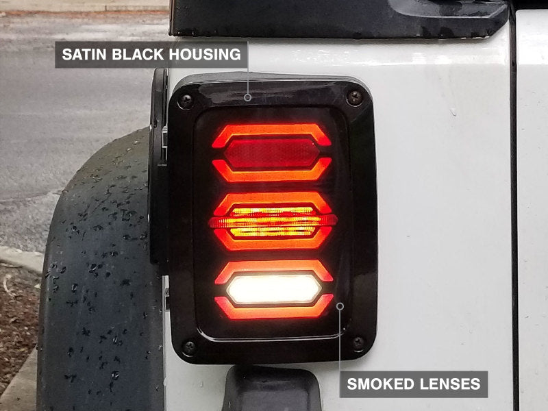 
                      
                        Raxiom 07-18 Jeep Wrangler JK LED Tail Lights- Black Housing (Smoked Lens)
                      
                    