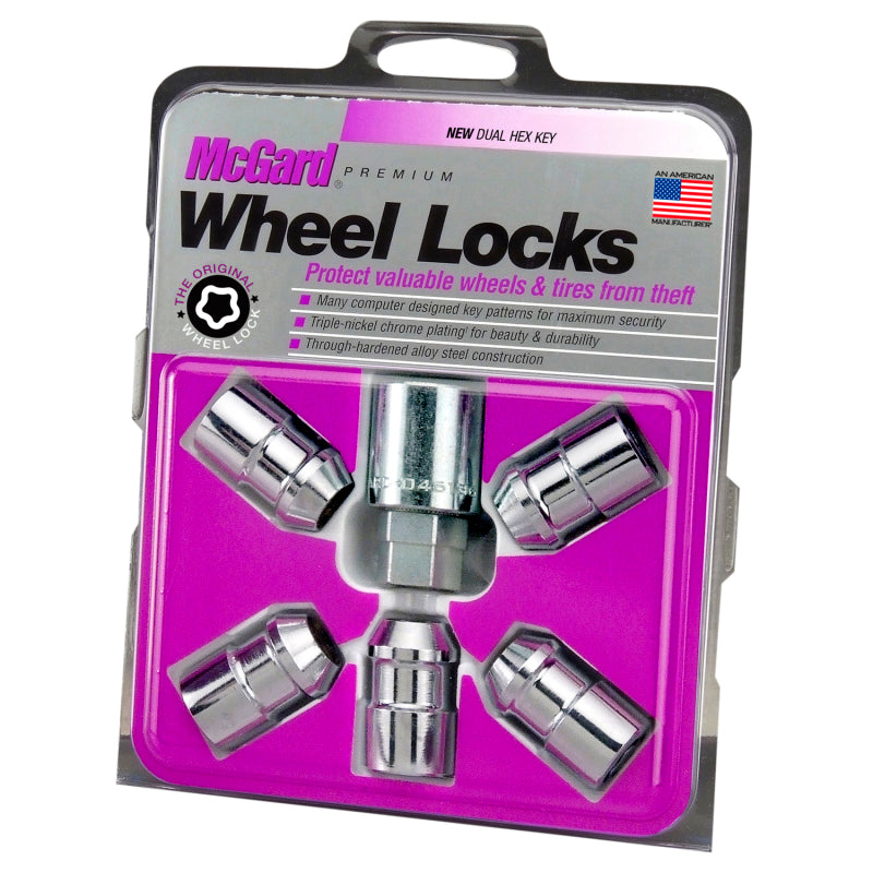 
                      
                        McGard Wheel Lock Nut Set - 5pk. (Cone Seat) 1/2-20 / 3/4 &13/16 Dual Hex / 1.46in. Length - Chrome
                      
                    